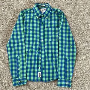 Mens Muscle Fit Button Down Checkered Shirt